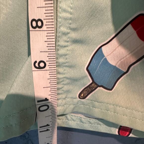 Airwalk Size Large Swimming Trunks Mint Green with Bombpop Popsicles - Picture 8 of 12
